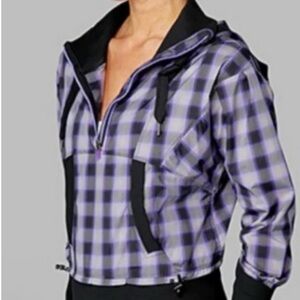 Lululemon Run Reflection Plaid Pullover Jacket size 10